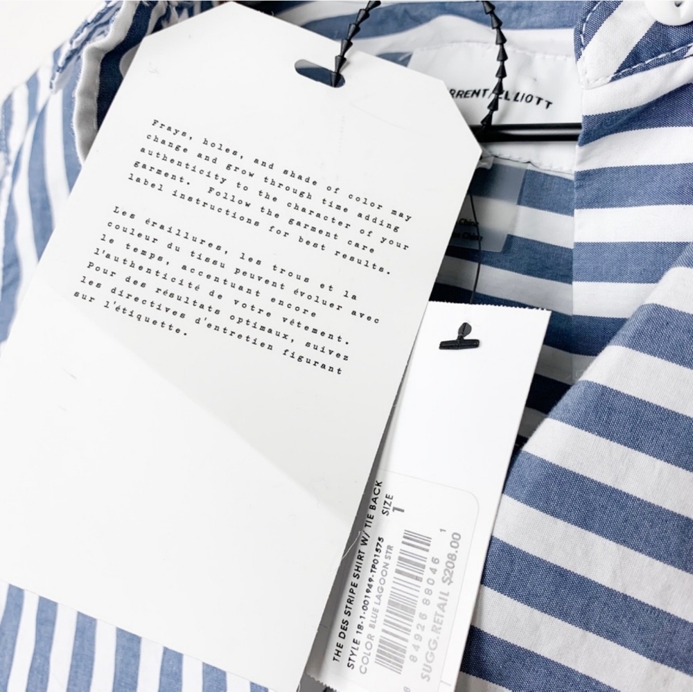 Current/Elliot Striped Des Shirt with Tie Back - Picture 8 of 8